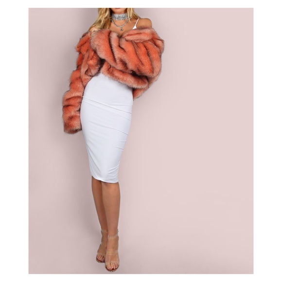 White Bodycon Slit Cami Midi Dress - Picture 5 of 8